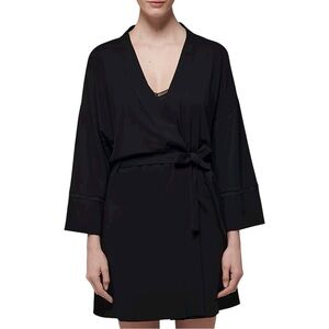 NWT Simone Pérèle Aurore Kimono Housecoat Robe Sz Small Medium Black Loungewear